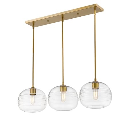 Z-Lite Harmony 3 Light island, Olde Brass & Clear 486P10-3L-OBR